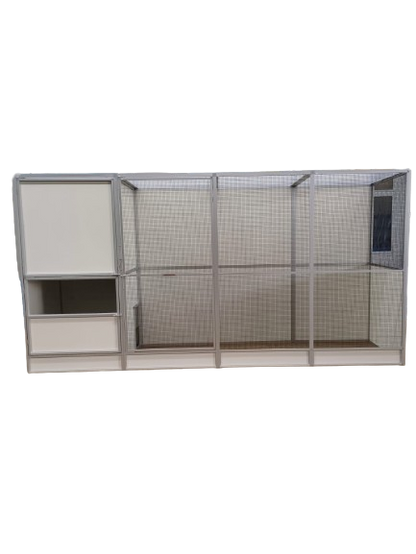 Voliere mit Schutzhaus für Wachteln