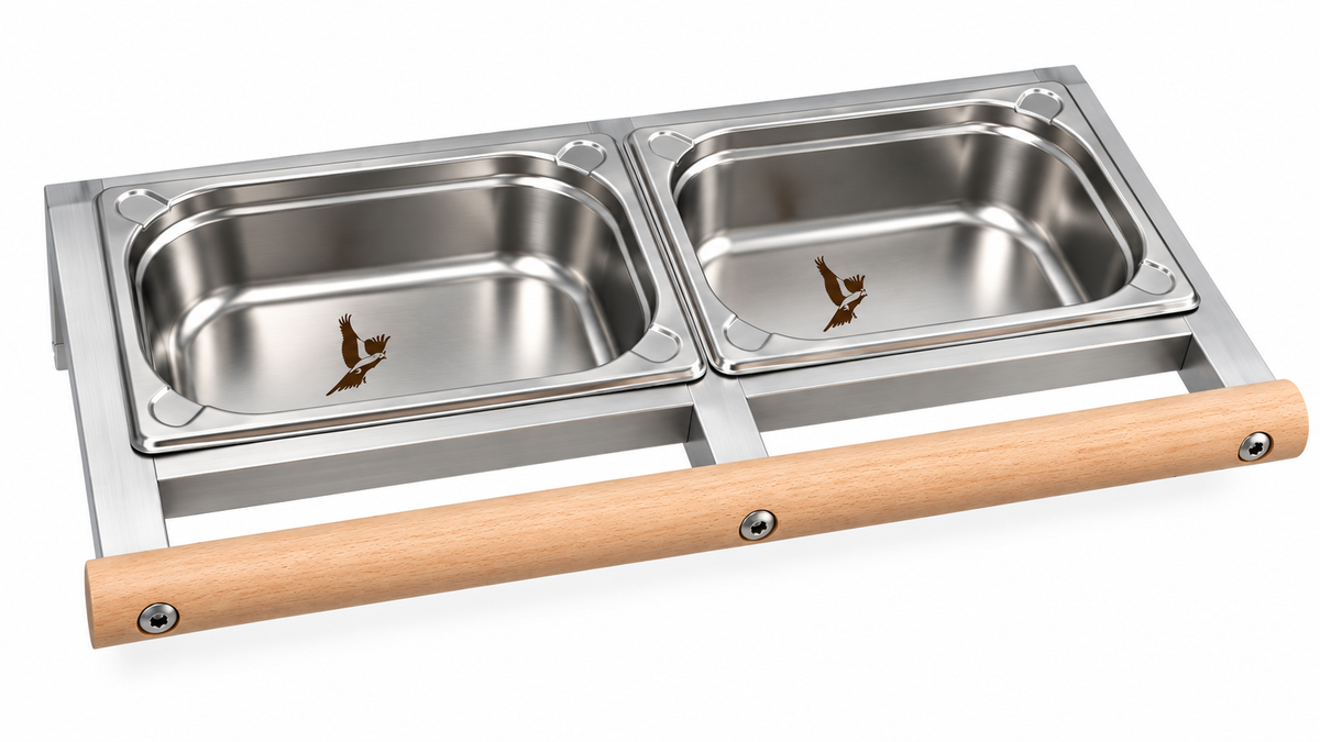 Edelstahlwanne Doppelt klein einfache Wandmontage