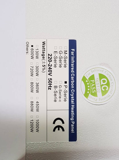 Infrarotheizung 600 Watt mit Thermostat