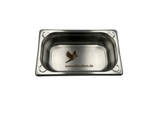 Ersatz-Edelstahlwanne klein für Sittiche und Papageien