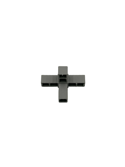 3-Wege-Eckverbinder 20x20x2,0 mm aus glasfaserverstärktem Kunststoff.