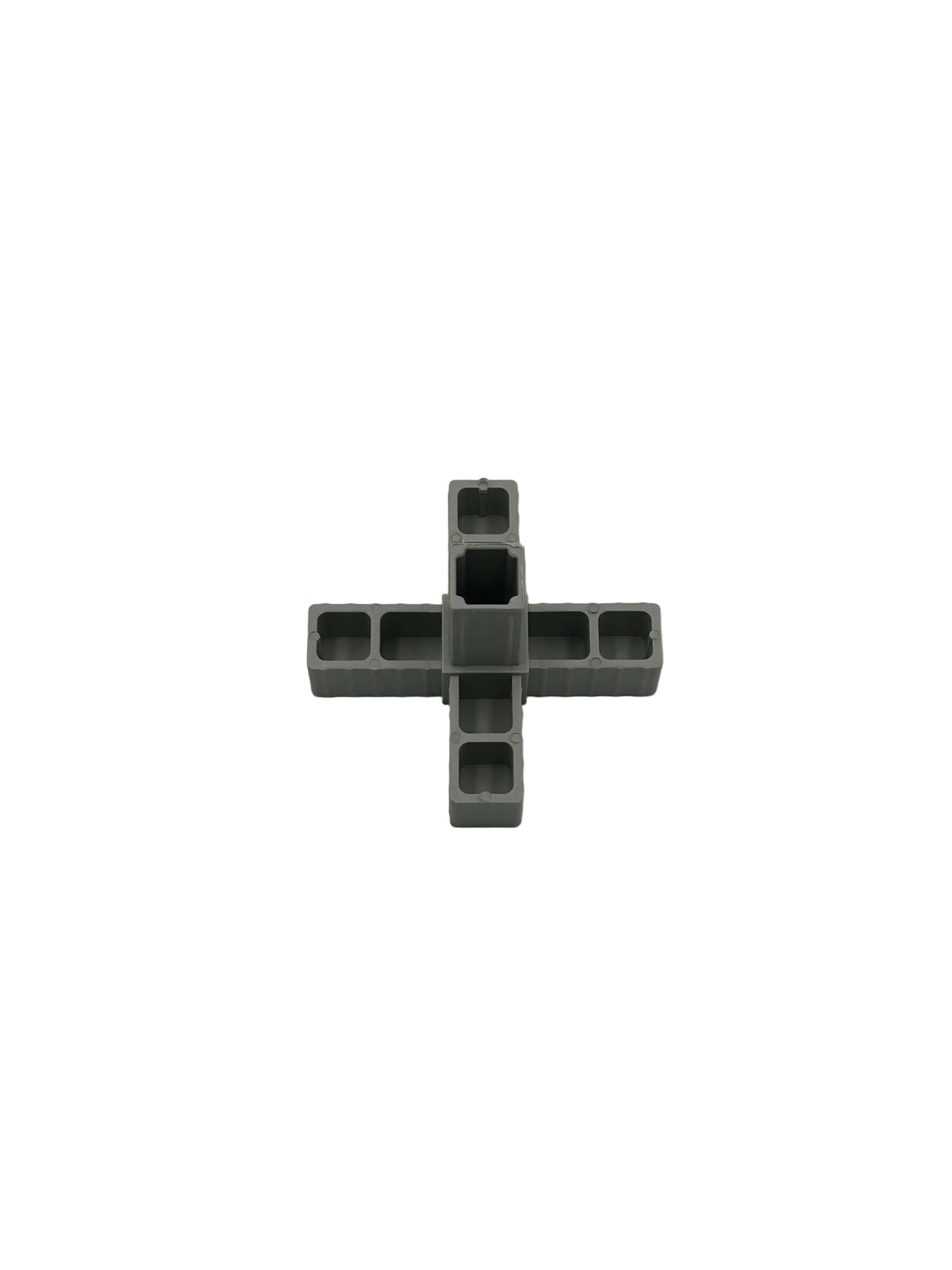 4-Wege-Kreuzverbinder 20x20x1,5 mm aus glasfaserverstärktem Kunststoff.